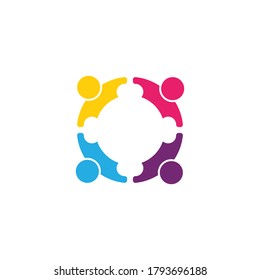Adoption and community care Logo template vector icon