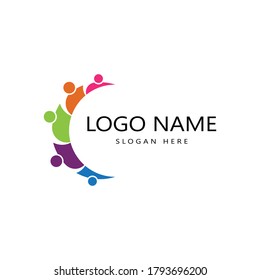 Adoption and community care Logo template vector icon