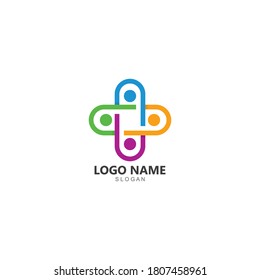 Adoption and community care Logo template vector icon
