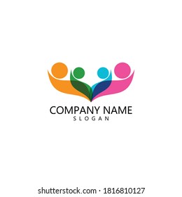 Adoption and community care Logo template vector