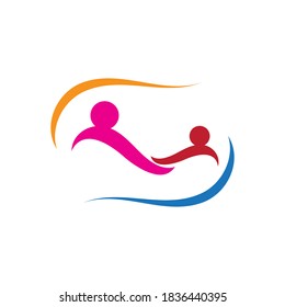 Adoption and community care Logo template vector icon