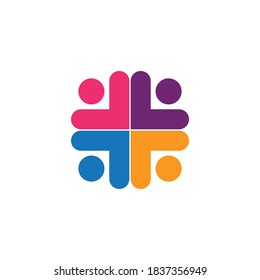 Adoption and community care Logo template vector