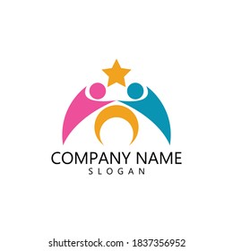 Adoption and community care Logo template vector