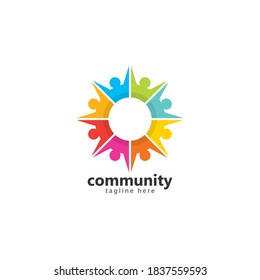 Adoption and community care Logo template vector icon