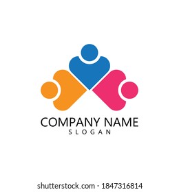 Adoption and community care Logo template vector