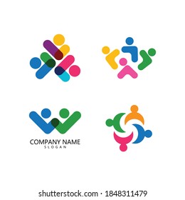 Adoption and community care Logo template vector