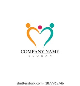 Logo-Vorlage für Adoption und Pflege für die Allgemeinheit Vektorsymbol