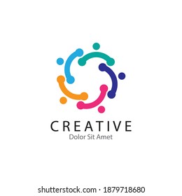 
Adoption and community care Logo template vector icon