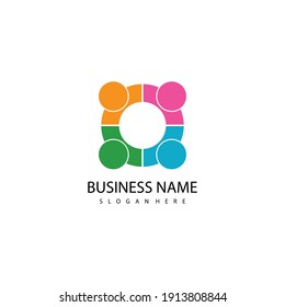 Vector de la plantilla de logotipos para adopción y cuidado de la comunidad