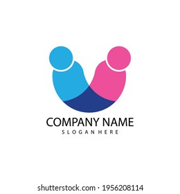 Adoption and community care Logo template vector