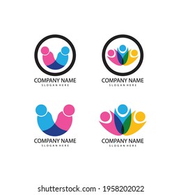 Adoption and community care Logo template vector