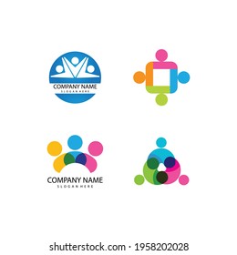 Vector de la plantilla de logotipos para adopción y cuidado de la comunidad