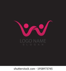 Adoption and community care Logo template vector icon