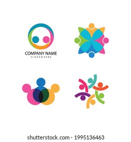 Vector de la plantilla de logotipos para adopción y cuidado de la comunidad