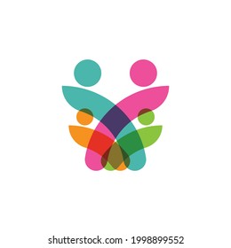 Adoption and community care Logo template vector