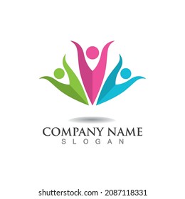 Adopción y cuidado comunitario Icono vectorial de plantilla de logotipo