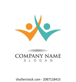 Adoption and community care Logo template vector icon