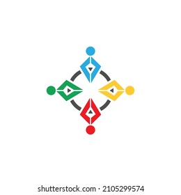 Adopción y cuidado de la comunidad Vector de la plantilla de logotipo