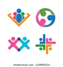 Adoption and community care Logo template vector illustration