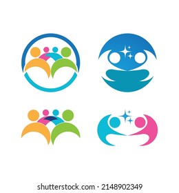 Adoption and community care Logo template vector illustration