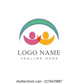 Adoption and community care Logo template vector icon