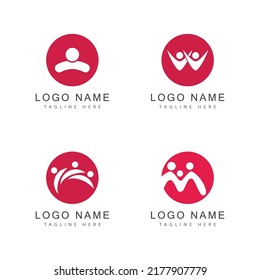 Logo-Vorlage für Adoption und Pflege für die Allgemeinheit Vektorsymbol