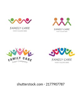Logo-Vorlage für Adoption und Pflege für die Allgemeinheit Vektorsymbol
