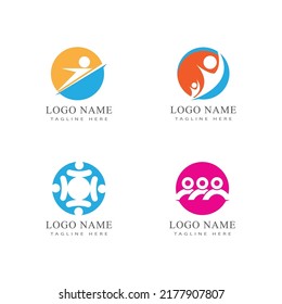 Adopción y cuidado comunitario Icono vectorial de plantilla de logotipo