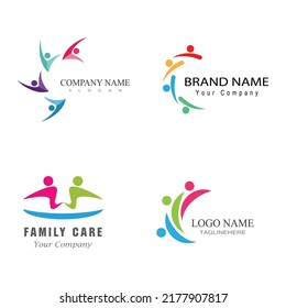 Adoption and community care Logo template vector icon