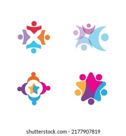 Logo-Vorlage für Adoption und Pflege für die Allgemeinheit Vektorsymbol