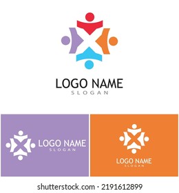 Adoption and community care Logo template vector icon