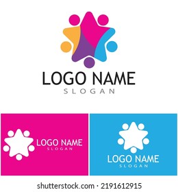 Adoption and community care Logo template vector icon