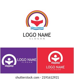 Adoption and community care Logo template vector icon