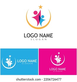 Adoption and community care Logo template vector 