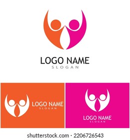 Adoption and community care Logo template vector 