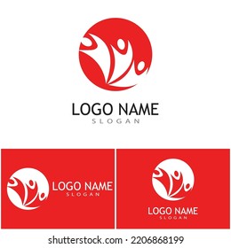 Vector de la plantilla de logotipos para adopción y cuidado de la comunidad 