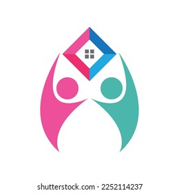 Adoption and community care Logo template vector