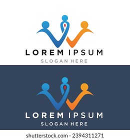 Adopción y cuidado comunitario Icono vectorial de plantilla de logotipo