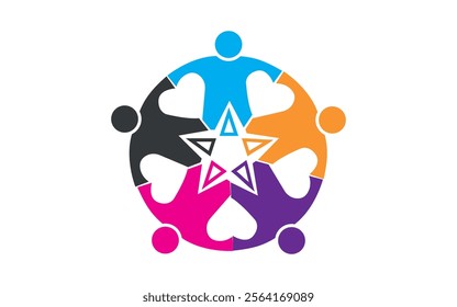 Adoption and community care Logo template Community adoption care teamwork logo design