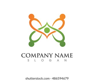 Adoption and community care Logo template vector icon