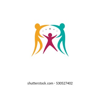 Adoption and community care Logo template vector icon	