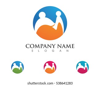 Adoption and community care Logo template vector icon