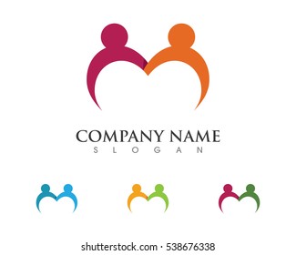Adoption and community care Logo template vector icon
