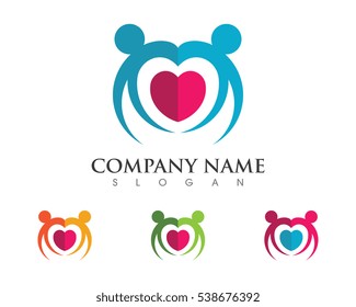 Adoption and community care Logo template vector icon