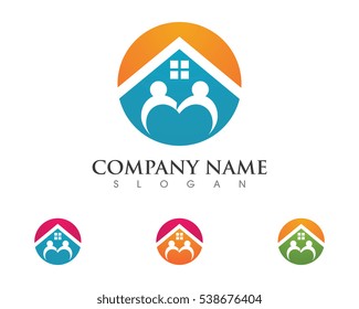 Adoption and community care Logo template vector icon