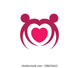 Adoption and community care Logo template vector icon