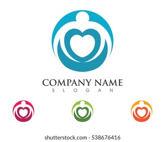 Adoption and community care Logo template vector icon