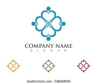 Adoption and community care Logo template vector icon	