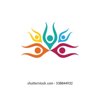 Adoption and community care Logo template vector icon	
