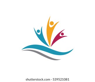 Adoption and community care Logo template vector icon	
